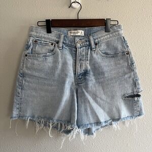 Abercrombie & Fitch Shorts Womens 24 The 90's Baggy Low Rise Fray Hem Distressed